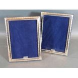 A Pair of Sterling Silver Rectangular Photograph Frames, 20 x 15 cms