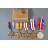 A Second World War Medal Group of Five awarded to F.A. Smith to include 39/45 Star, Africa Star,