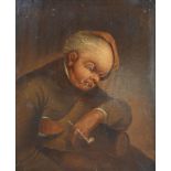 19th Century Dutch School, Study of a Figure with Pipe, oil on board, 35 x 28 cms