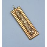 A 9ct. Gold Pendant of Rectangular Form, 24.3 gms.