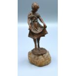 Carl Kauba A 19th Century Patinated Bronze in the form of a Girl in Period Dress, signed, 14 cms