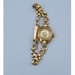 A 9ct. Gold Cased Ladies Wristwatch by Rotary, 8.4 gms. excluding movement