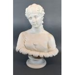 A 19th Century Copland Parian Bust of Clytie modelled by C. Delpech and impressed 'The Art Union