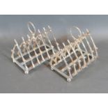 A Pair of Silver Plated Six Division Toast Racks in the form of Rifles, 11 cms long