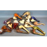 Two Meerschaum Pipes within cases, together with various related pipes
