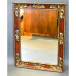 A Rectangular Part Gilded Wall Mirror 78 x 60 cms