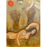 Marc Chagall, The Awakening Of Boaz, colour Lithograph for Verve, number M.249, 35.5 X 26cms