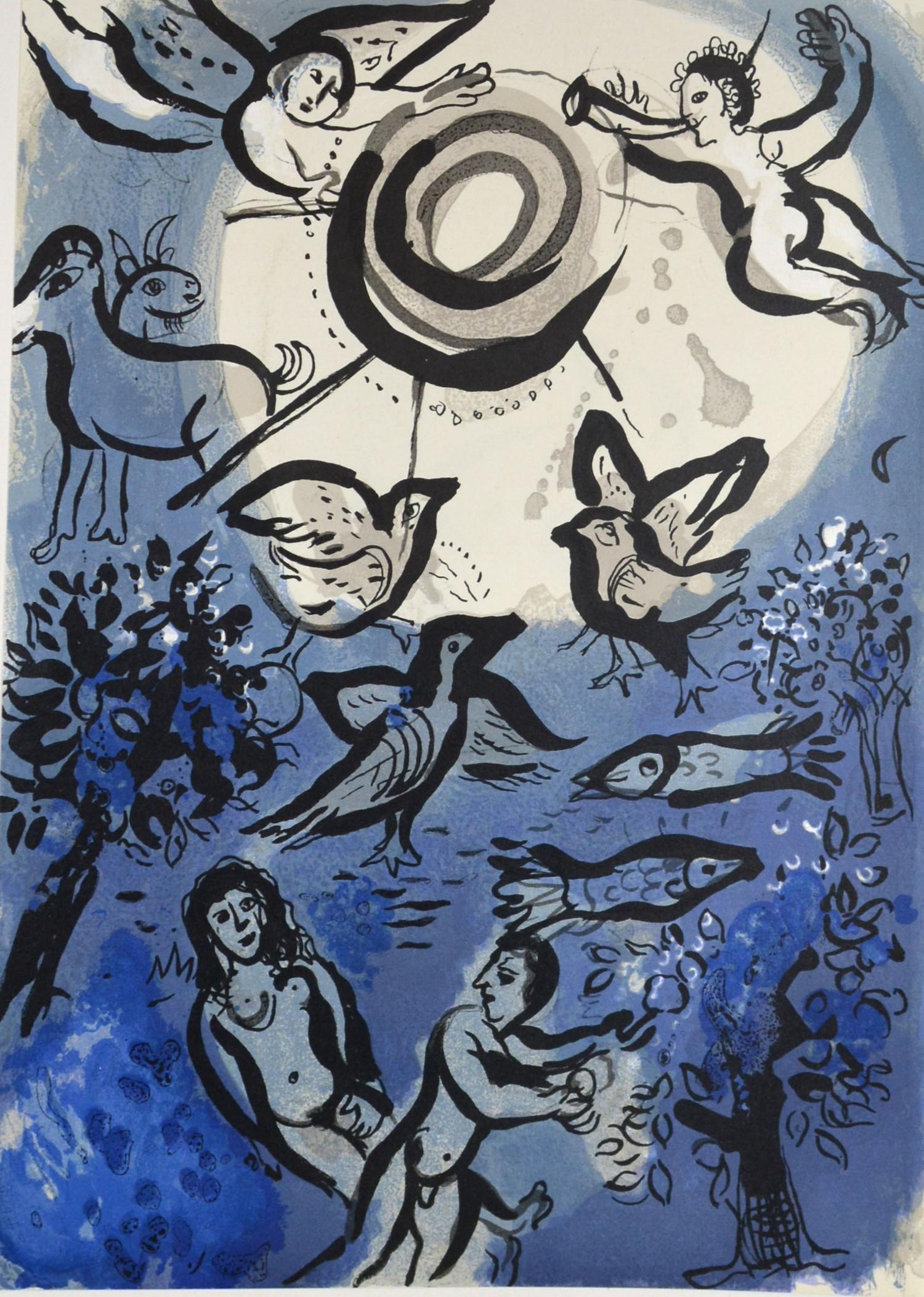 Marc Chagall, The Creation, colour Lithograph for Verve, 35.5 X 26cms