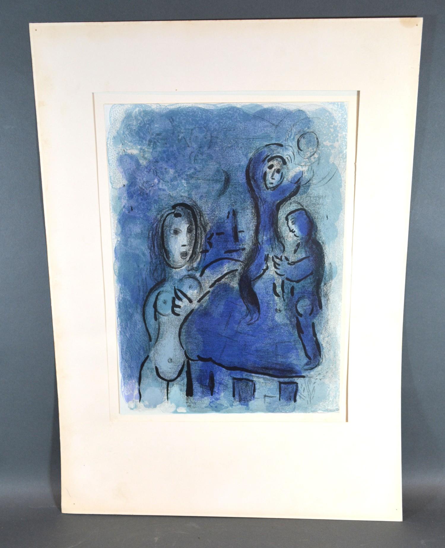 Marc Chagall, Rahab And The Spies Of Jericho, colour Lithograph for Verve, number M. 244, 35.5 X