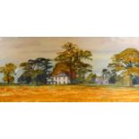 Jeffrey Elliot Knowles Tooth, November 1972, Manor House within a Landscape watercolour signed, 19cm