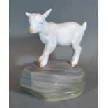 A Royal Copenhagen Model of a Lamb upon a Rock, 10 cms tall