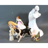 A Royal Doulton Group 'Beat You To It' HN Number 2871 together with another Royal Doulton figure,