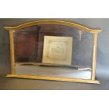 A Gilt Framed Rectangular Over Mantle Mirror 77 x 123 cms