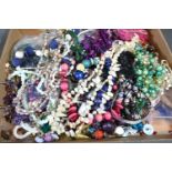 Two Pearl Necklaces together with a collection of costume jewellery, mainly bead necklaces