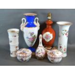 A Dresden Porcelain Oviform Vase together with a collection of other Dresden porcelain