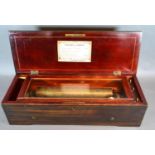 A 19th Century Swiss Musical Box by Nicole Freres with six air cylinder, the hinged top with