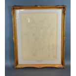 Dame Laura Knight 'Ballet Sketches' dated 1931, pencil drawing, 41 x 31 cms