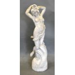 A Weathered Garden Sculpture in the form of a Classical Female, 87 cms tall