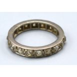 A White Metal Diamond Full Eternity Ring, ring size M