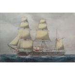 William MacKenzie Thomson HMS Northampton watercolour, signed, 30 x 45 cms