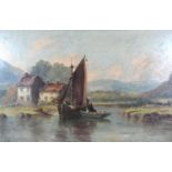 A Pair of Harry Armstrong Whittle 'River Scenes with Fishing Barges' oil on boards, signed, 29 x