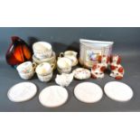 A Royal Worcester Dunrobin Pattern Tea Service together with a pair of Staffordshire models of