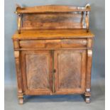 A William IV Mahogany Chiffonier, the shaped galleries back above a concealed drawer and two