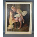 Dame Laura Knight 'Study of a Ballet Dancer' oil on canvas, signed, 60 x 48 cms