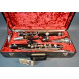 Noblet of Paris A Bass Clarinet serial number 7943 with plated horn and within fitted case