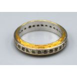 An 18ct Gold Diamond Set Full Eternity Ring, 4.2 grams, ring size J
