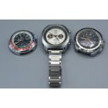 A Secura 17 Jewel Incabloc Chronograph Stainless Steel Cased Gentleman's Wrist Watch together with