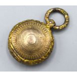 A George IV Silver Gilt Vinaigrette of circular form, Birmingham 1828, maker's mark TS