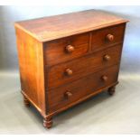 A Victorian Mahogany Straight Front Chest, the moulded top above two short and two long drawers with