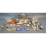 A Collection of Silver Plated Flat Ware together with a small collection of other silver plated