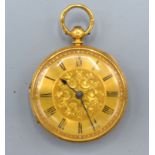 An 18ct Gold Pocket Watch, the engraved dial with Roman numerals and the movement inscribed George