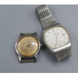 An Omega Automatic Seamaster Stainless Steel Cased Wrist Watch together with an Omega Deville