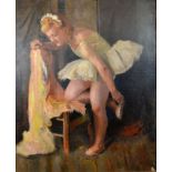 Dame Laura Knight 'Study of a Ballet Dancer' oil on canvas, signed, 60 x 48 cms