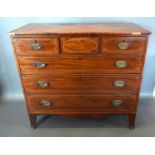 A 19th Century Mahogany Straight Front Chest of three short and three long line inlaid drawers