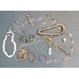 A Collection of Silver Jewellery to include bracelets and necklaces