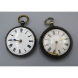 A George III Silver Pair Cased Pocket Watch by Jos. Gregsby London with verge movement together with