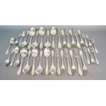 An 800 Mark Silver Canteen of Cutlery comprising six table forks, six smaller forks, six table