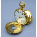 An 18ct Gold Half Hunter Pocket Watch, the movement inscribed C. Ince Newport Monmouthshire, the