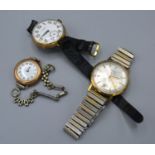 A 9ct. Gold Cased Rotary Gentleman's Wrist Watch together with a 9ct. gold cased wrist watch by J.W.