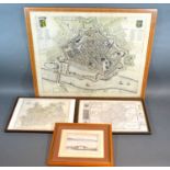 A Coloured Map of Aernhem 46 x 58 cms together with two other maps and a coloured engraving of