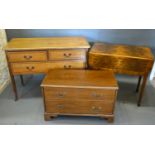 A 20th Century Pembroke Table together with an Edwardian washstand and a mahogany low cabinet