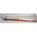 An Early 20th Century Dress Sword by Wilkinson with leather scabbard, 86 cm blade
