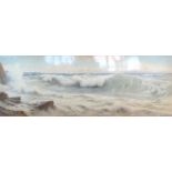 Ernest Stuart 'A Westerly Gale, North Devon' watercolour signed 29 x 81 cms