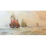 William Stephen Tomkin 'Wind Against Tide' watercolour signed 24 x 45 cms