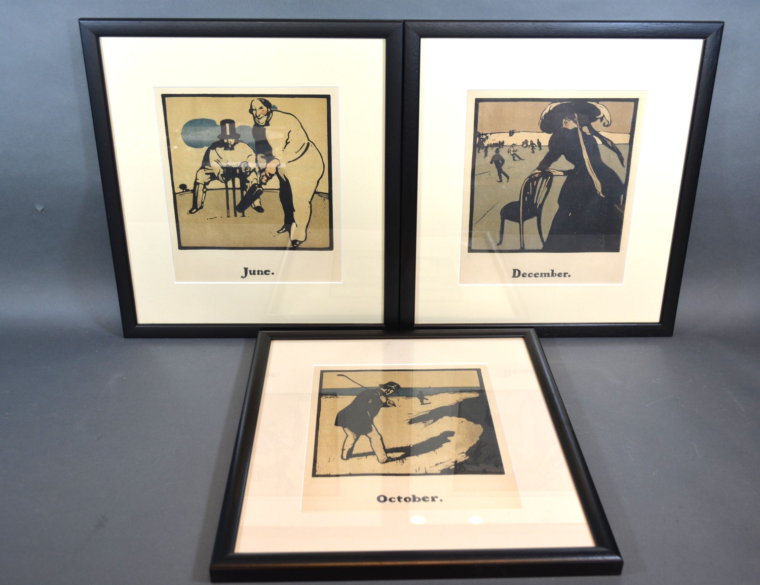 Sir William Nicholson A Group of Three Lithographs from The Almanac of Twelve Sports to include Golf