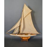 A Model Pond Yacht with Sails 118 cms long and 120 cms tall